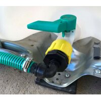 Flexibler Befüllschlauch für IBC Tank 1 m – stabiler 2" Anschluss S60x6 mit Absperrhahn 3/4"
