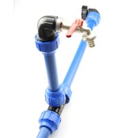 Schwanenhals für 2 IBC Tanks mit Auslaufhahn...