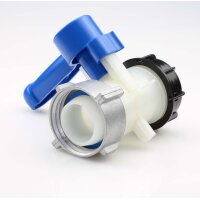 IBC Klappenhahn 62 mm DN50 mit Aluminium-Überwurfmutter – Auslaufhahn für IBC Tank