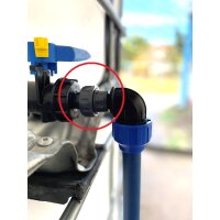 IBC Tankverbindungsset PE32 für 2 übereinander stehende IBC Tanks – mit Abstandsverlängerung