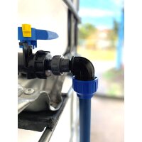 IBC Tankverbindungsset PE32 für 2 übereinander stehende IBC Wassertanks-incl Absperrventil