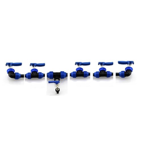 ZANORI IBC Tank Verbindung DN32 – Auslaufset 3/4" für 6 IBC Tanks