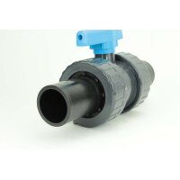 Kugelhahn (TPE-EPDM) mit PE-Schweißstutzen lang beidseitig Ø40 mm