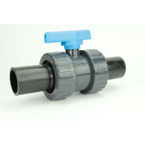 Kugelhahn (TPE-EPDM) mit PE-Schweißstutzen lang beidseitig Ø63 mm