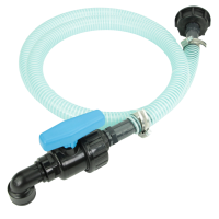Flexibler Befüllschlauch für IBC Tank 2 m mit Absperrhahn – S60x6 Adapter auf 3/4" Ventil mit Schlauch