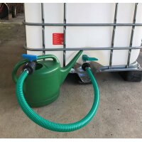 Flexibler Befüllschlauch für IBC Tank 2 m mit Absperrhahn – S60x6 Adapter auf 3/4" Ventil mit Schlauch