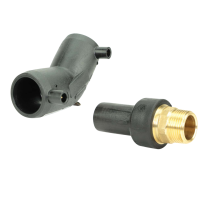 Elektroschweiß Übergangsadapter Außengewinde PE100 / PE100-RC – DVGW Gewindeadapter Solo AG Ø50 x 1 1/2"