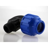 PE Winkel 90° 32 x 1 Außengewinde DVGW –...