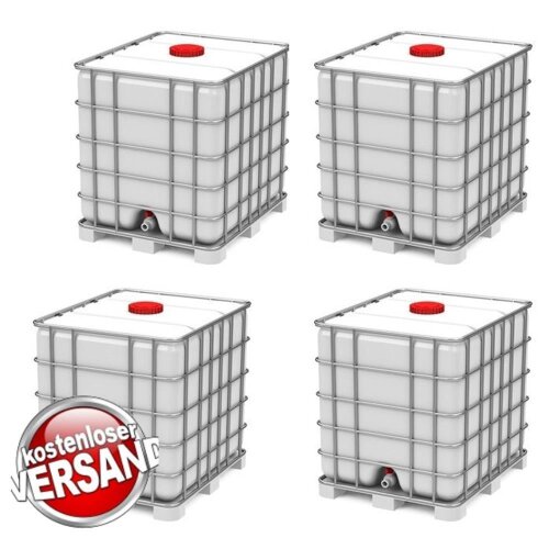 IBC Wassertank Set 4 x 1000l auf Stahlpalette