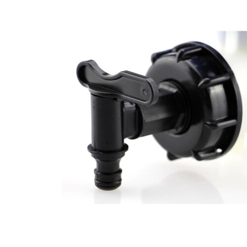 IBC Adapter DN50 (2") mit Absperrhahn 1/2" – Tank Wasserhahn mit Schlauchanschluss | PE