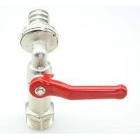 Kugelauslaufhahn 3/4" mit Schlauchverschraubung Hebelgriff