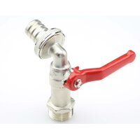 Kugelauslaufhahn 3/4" mit Schlauchverschraubung Hebelgriff