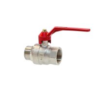 Kugelhahn Volld. AG-IG 1,1/4" Hebelgriff rot