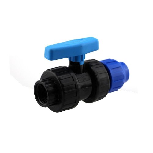 ZANORI PE Kugelhahn Innengewinde DVGW – Klemmverbinder PE Rohr auf IG Ø25x3/4"