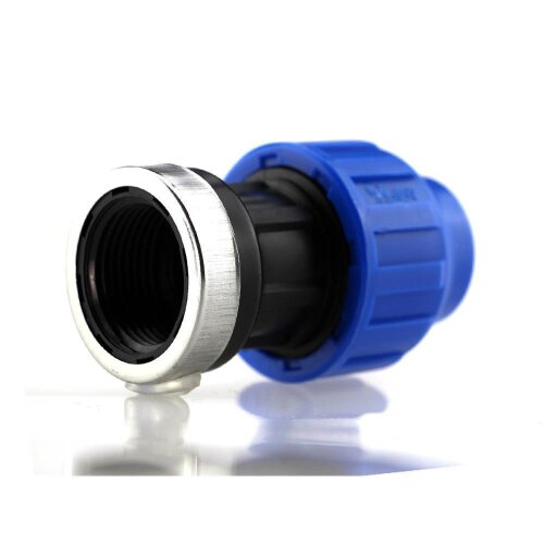 PE Klemmverbinder Kupplung Innengewinde DVGW – PE Rohr Fitting Ø20 x 3/4"