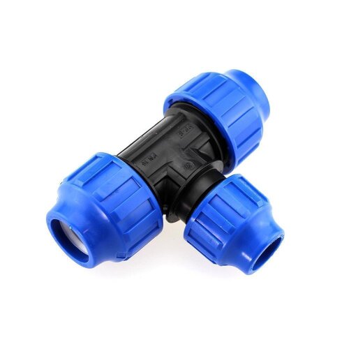 ZANORI PE Reduzier-T-Stück Klemmverbinder DVGW – PE Rohrfitting reduziert Ø32 x 25