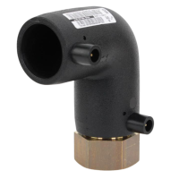 Elektroschweiß Übergangswinkel 90° IG PE100 / PE100-RC – DVGW Heizwendel Übergangsfitting Ø110 x 4"