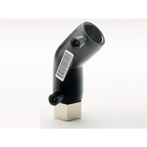 Elektroschweiß Übergangswinkel 45° IG PE100 / PE100-RC – DVGW Heizwendel Übergangsfitting Ø63 x 2"