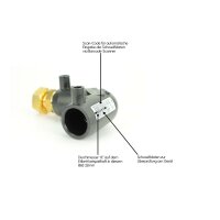 Elektroschweiß Übergangswinkel 90° IG mit loser Mutter PE100 / PE100-RC – DVGW Verschraubungsfitting Ø25 x 3/4"