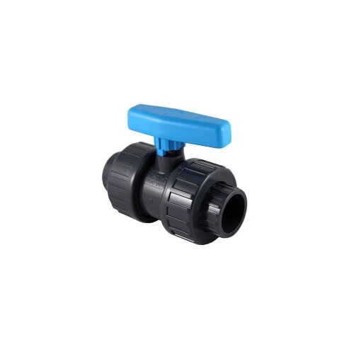 PVC Kugelhahn 32 mm mit beidseitigen Klebestutzen | Absperrhahn für PVC Druckrohr