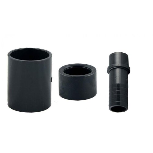 Anschlusset für PVC Verrohrung d 50 mm bestehend aus 2 x Schlauchtülle (70975), 2x Muffe schwarz (70887), 2 x kurze Reduktion (70496)