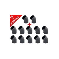 SPARSET 12x PVC Winkel 45 ° Ø16 beidseitige...