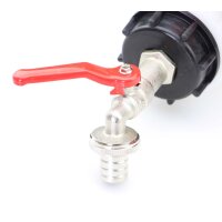 IBC Adapter S60x6 mit Kugelauslaufhahn 3/4" – Tank Anschluss mit Schlauchverschraubung
