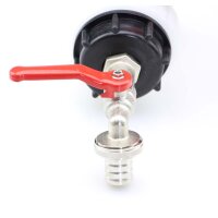 ZANORI IBC Adapter S60x6 mit Kugelauslaufhahn 3/4" – Tank Anschluss mit Schlauchverschraubung
