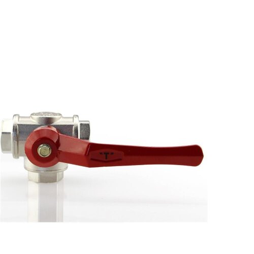 3 Wege Kugelhahn Messing T-Bohrung IG