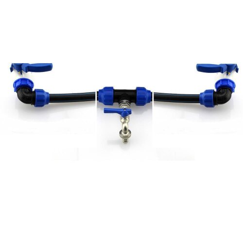 Tankverbindungsset 2 Tanks DN 32 Auslauf 3/4" Kugelauslaufhahn