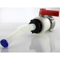 IBC Kugelhahn 62 mm DN50 mit flexiblem Auslaufstutzen...