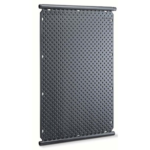 OKU-Absorber F1002, schwarz mit 4 Anschlussstutzen, d 38 mm und beidseitig integriertem Sammelrohr d=40 mm, Abmessung 1360 x 820 mm