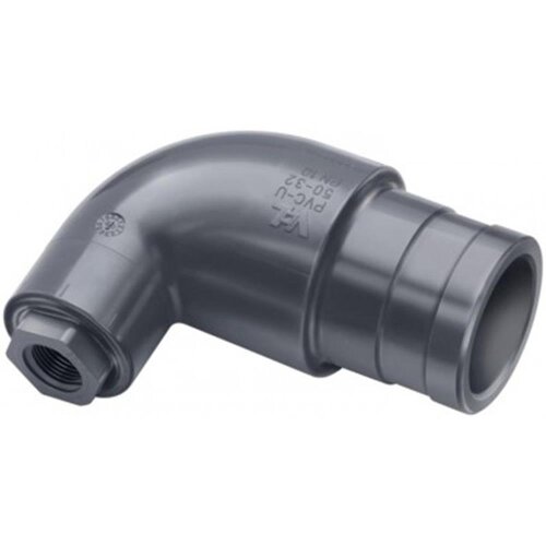 Winkeladapter 50 mm – Schlauchstutzen oder Klebeanschluss – R 3/8" Innengewinde für Be-/Entlüfter