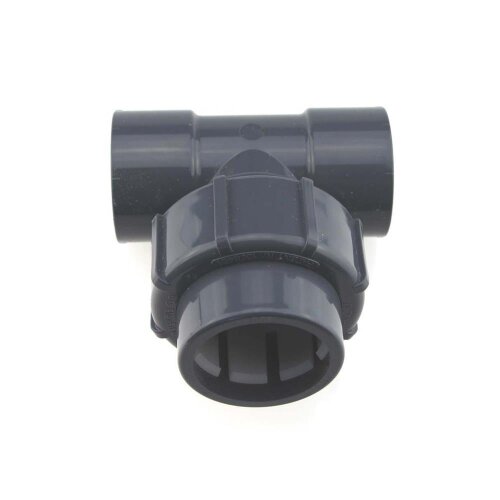 FlexFit Übergangs T-Stück 90° Klemm x Klebemuffe (2x) – PE auf PVC Rohrverteiler